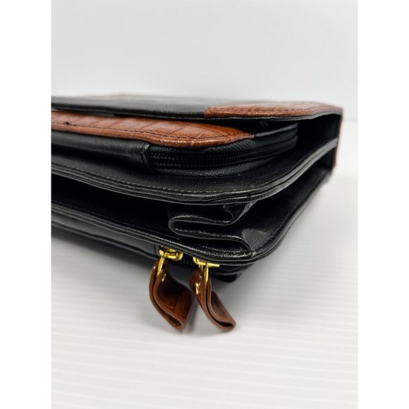 Vintage Bellrose brown and black satchel purse with handle - Picture 5 of 10